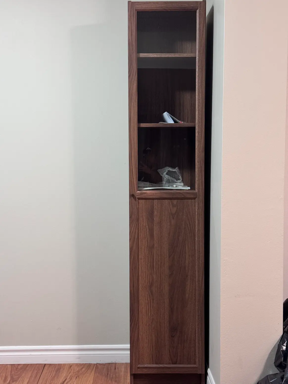 Tall Walnut Storage Cabinet